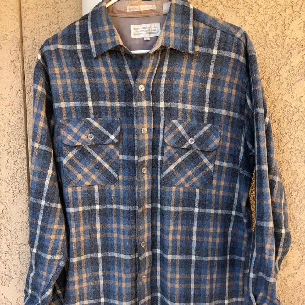 Real Wool flannel - Anderson-Little Vintage Wool flannel shirt Large